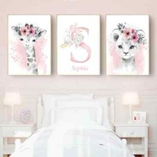 Baby Poster Name Personalized Girl Bedroom Kids Decoration Murale Affiche
