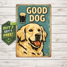 Golden Retriever Novelty Poster Metal Sign 8x12 Pet Lover Wall Art Decor