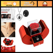 Eternal Preserved Rose Gift Box with Heart Necklace - Romantic I Love You Gift f