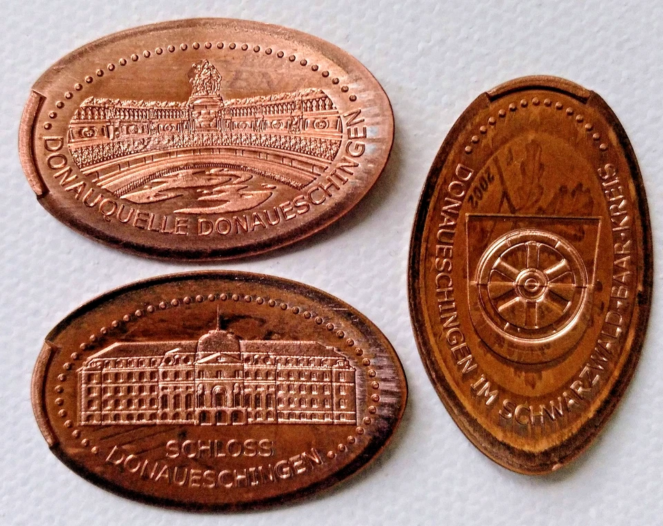 Donaueschingen ● 3x Elongated Coins ● kompletter Satz ● Quetschmünzen - Bild 1 von 1