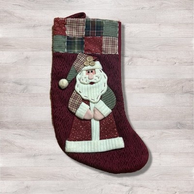 Dan Dee Collectors Choice Christmas Tree Stocking 3D Santa Vintage