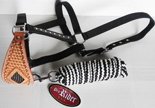 Noseband Tack Bronc Leather Horse Halter Tiedown Lead Rope 280261