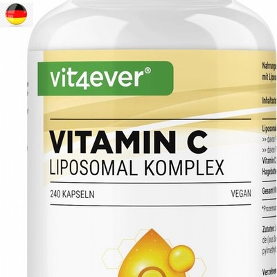vit4ever Liposomales Vitamin C - 240 vegane Kapseln - Premium: Hochdosiert mit