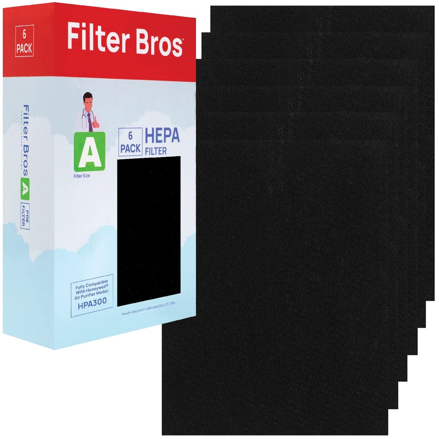 Filter Bros HRF-A300 6 Activated Carbon Replacement Fits Honeywell HPA300 Ser...