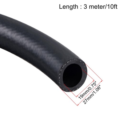 10ft Fuel Line Hose For Small Engines - 9/16" ID, 13/16" OD Black Oil Tubing - Gas, Diesel, E-85 Compatible