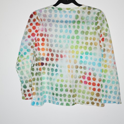 Blusa Ralston Talla Pequeña Blanca Colorido Patrón Calce Relajado Bolsillo con Botones - Imagen 2 de 17