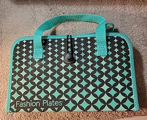 Fashion Plates Deluxe Design Set Teal Black Carrying Travel Case Kahootz