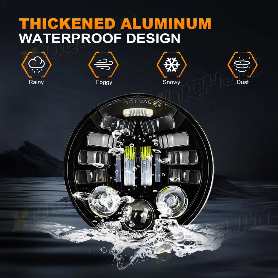 Faros LED DRL redondos 4 piezas 5 3/4 5,75" alto/bajo para Dodge Coronet 1959-1974 Foto 2 de 4