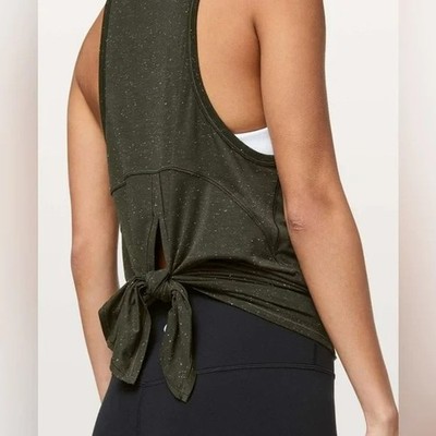 Lululemon Goal Up Tank Dark Olive / White