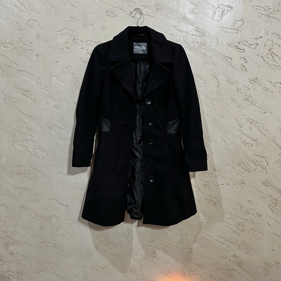 Abrigo de vestir negro para mujer Charlotte Russe talla S Foto 3 de 4