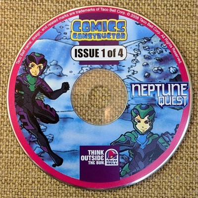 2008 Taco Bell Neptune Quest Issue #1 PC CD Comics Constructor  CD ONLY
