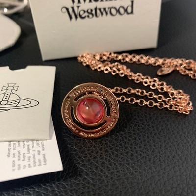 Vivienne Westwood Necklace Tiny Orb Rose Pink Gold 2.3cm IN BOX | eBay
