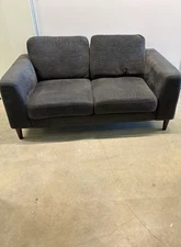 LIVING SPACES 💙 Blue Fabric Sofa | Removable & Washable Covers | Modern