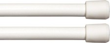 28-48 in. Adjustable Spring Tension Rod 2-Pack 7/16 in. Diameter White