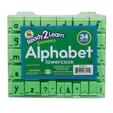 READY 2 LEARN Alphabet Stamps Lowercase Small Set of 34 Letter Stampers Kids