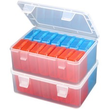 Small Bead Organizers Red, Blue , 30 Pieces Plastic Storage Cases Mini Clear ...