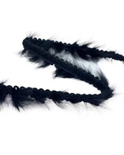 Passamaneria lapin nero copripunto bordo pelliccia micro paillettes alto 1 cm 92