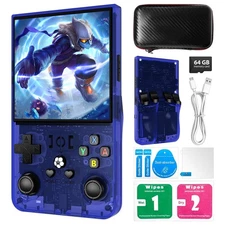 PixelKing 2025 New Upgrade R36MAX Retro Handheld Game Console with 64G Built-...
