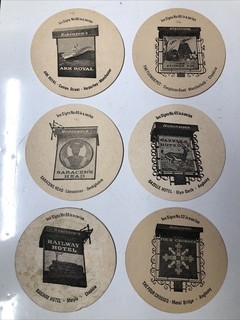 6 x Robinsons Brewery Beer Mats ‘Inn Signs’ (3.1)
