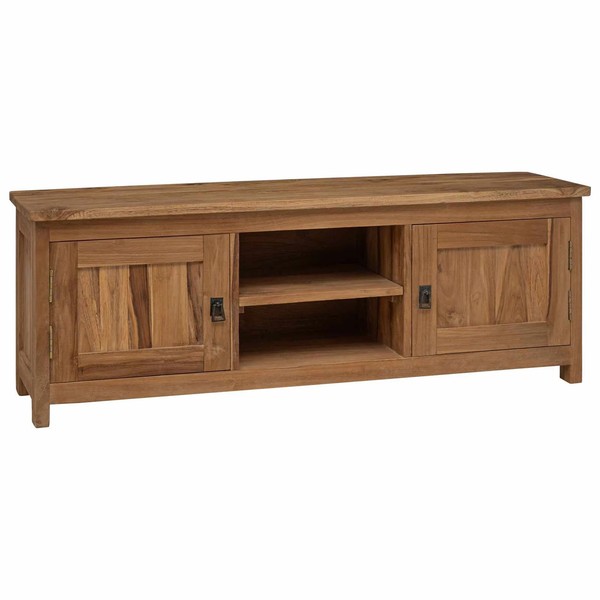 Tv-Schrank 110 X 30 X 40 Cm Natur Massivholz Teak-image