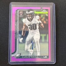 🔌IU 2025 TOPPS CHROME FOOTBALL AUTO PINK REFRACTOR /250 RC JIHAAD CAMPBELL
