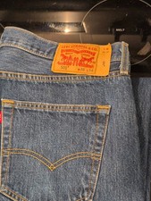 Levi's Mens Blue 501 Pockets Medium Wash Denim Straight Jeans 36X34 Button Fly