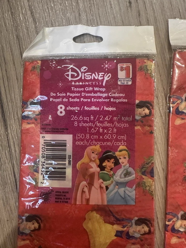 Tissue Gift Wrap Paper Disney Snow White 3 Pack With 8 Sheets Each - Image 3 of 3