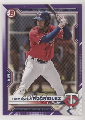 2021 Bowman Draft Purple 10/250 Emmanuel Rodriguez #BD-55 00a4