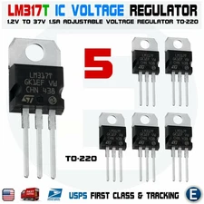 5pcs LM317T LM317 Adjustable Linear Voltage Regulator IC 1.2V to 37V 1.5A USA