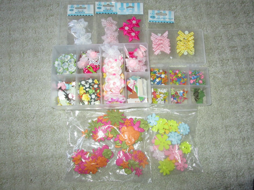 Crafting Scrapbooking Organizer Case w/ Beads, Buttons. Bows