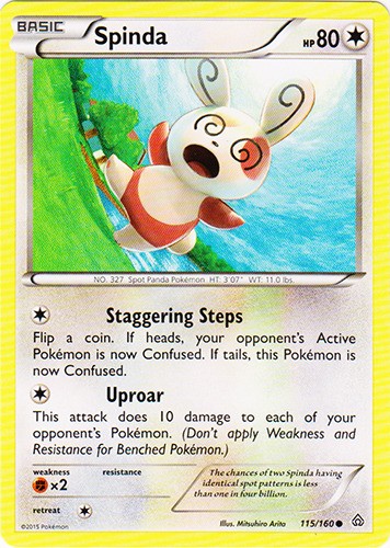 Spinda - 115/160 - Common (Lp) Primal Clash - Colorless Pokémon