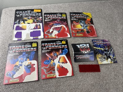 8 pc Transformers G1 Figure Cards + Catalogs + Decoder  1985