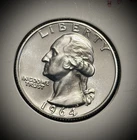 1964 Gem Proof Washington Quarter; 90% Constitutional Silver