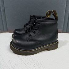 Dr. Martens Docs Toddler Baby Size 6 Kids Black Leather Combat Brooklee Boots