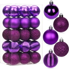 30PCS 2" Christmas Ball Ornaments Shatterproof Purple Christmas Tree Decorati...