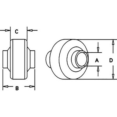 B2226 Weld-on Ball Joint End with 7/8'' Bore Fits CATegory 0-1 30537E1 Tractor