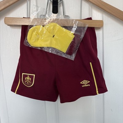 Burnley FC Dritte Fußballshorts und Socken Alter 6-12 Monate neu mit Etikett (B268) 