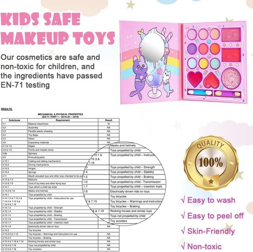 Aomig Trucchi Bambina Set, 16Pz Di Trucco per Bambini, Set Trucco per Bambini Ra - Foto 4 di 12