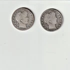 TWO BARBER S  SILVER HALF DOLLARS in Good condition for the price of silver!!