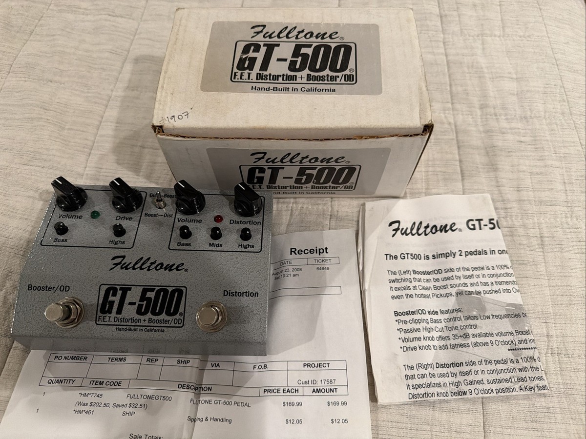 Fulltone GT-500 Distortion/OD Booster Pedal *** FREE SHIPPING