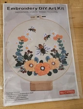 Hand Embroidery DIY Kit Bees Flowers CX0770