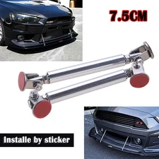 3"-5" Silver Adjustable Front Bumper Lip Splitter Rod Strut Tie Bar Support