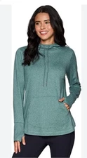 RBX Green Hoodie Active Top Womens Size XL Thumb holes Long Sleeves Yoga Workout