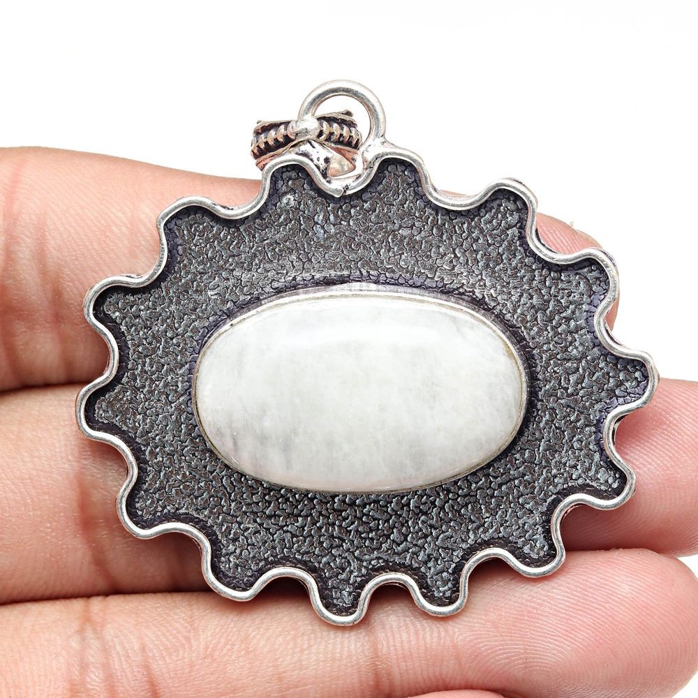 Moonstone Necklace Handmade Gemstone Jewelry Gift For Her 2 Inch-image