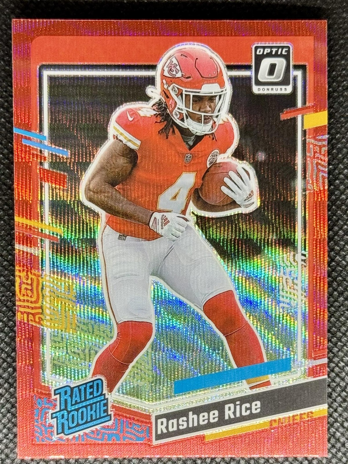 2023 Donruss #350 Rashee Rice Optic Rated Rookie Preview Red Wave Prizm