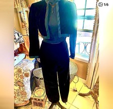 60  s Vintage Jack Slote Las Vegas Velvet 2 Piece Set Harem Pants And Bolero