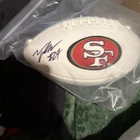 TALANOA HUFANGA AUTOGRAPHED SAN FRANCISCO 49ERS WHITE LOGO FOOTBALL Fanatics