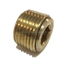 BRASS COUNTERSUNK HEX PLUG MALE 1/2 NPT THREADS PIPE FITTING AIR GAS PLUMBING