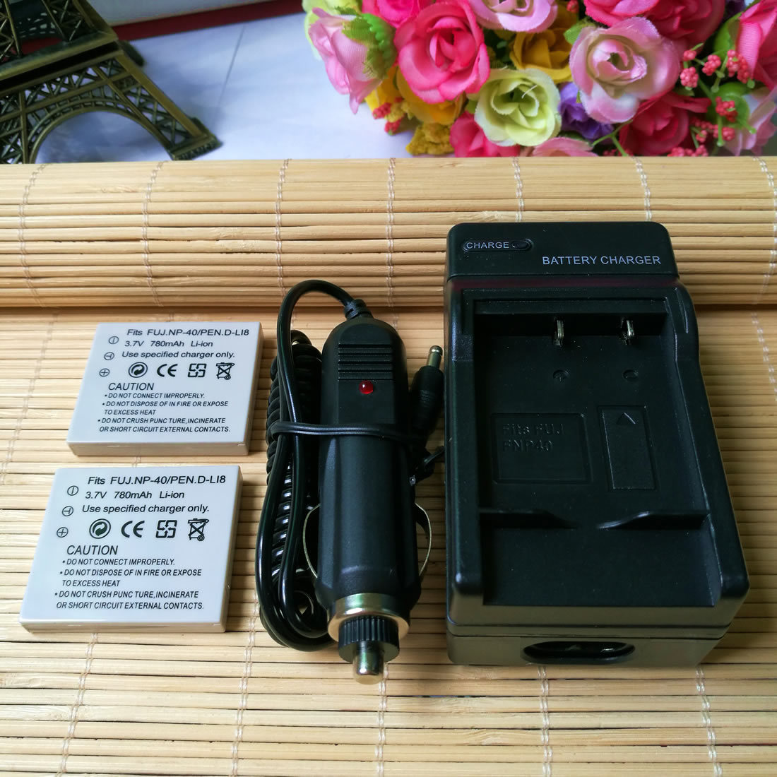 Chargeur (USB/Auto/Secteur) pour Pentax D-Li8 D-Li85, Optio A10 A20 A30