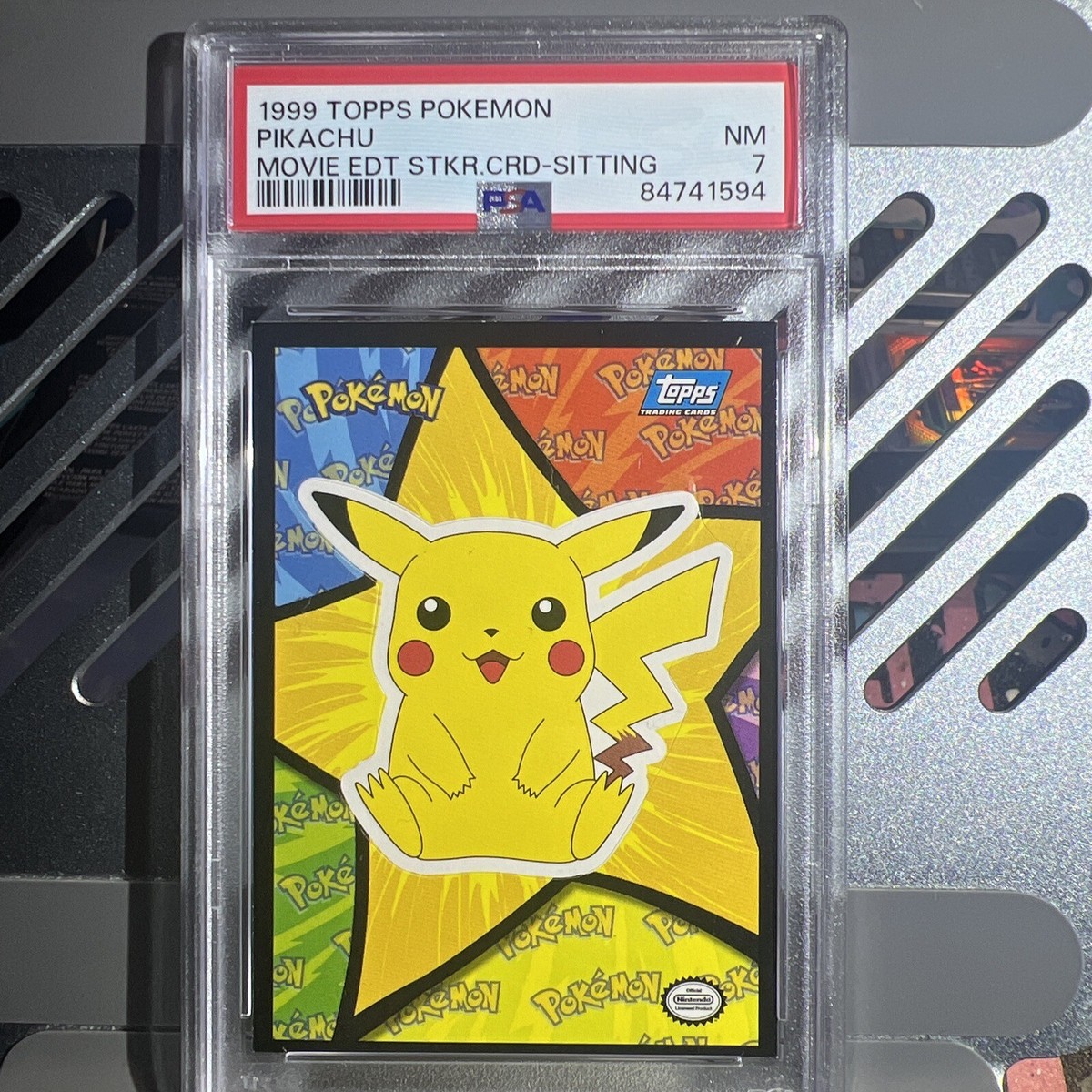 1999 POKEMON TOPPS Movie Edition EDT Sticker Cards - PIKACHU